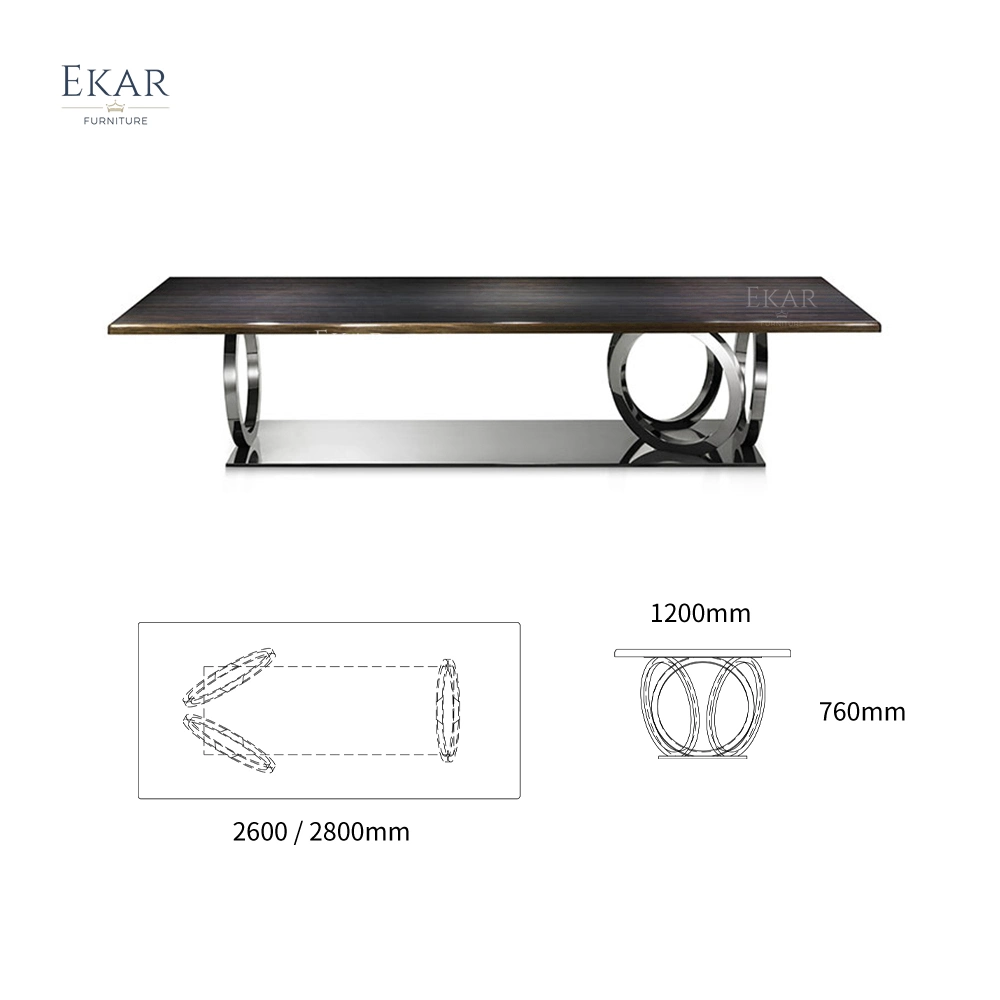 Mesa de comedor moderna de lujo de alta calidad para 8 personas.