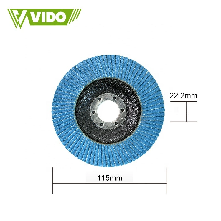 Vido Zirconium Aluminium 115mm 4,5inch P80 Schleifwinkelschleifer mit Kalk Flap Disc für Edelstahl und Stahl Schleifen