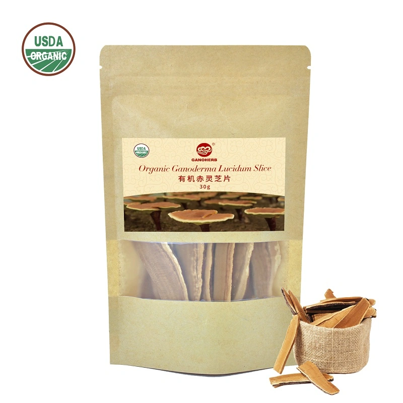 Ganoherb Organic Ganoderma Lucidum Dried Mushroom Slices Factory Supply