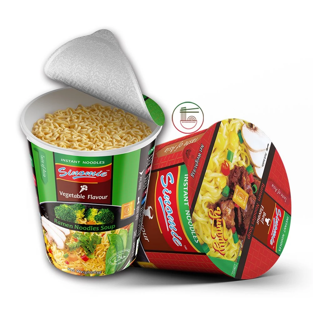 Chinese Wholesale Halal Vegetable Flavor Cup Instant Soup Ramen Noodles