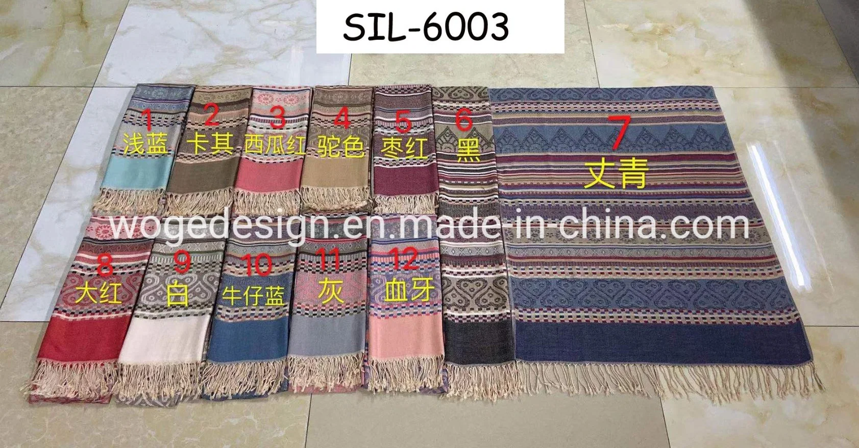 Fashion Soft Lady Jacquard Ethnic Aztec Style Shawl 100%Viscose Pashmina Scarf