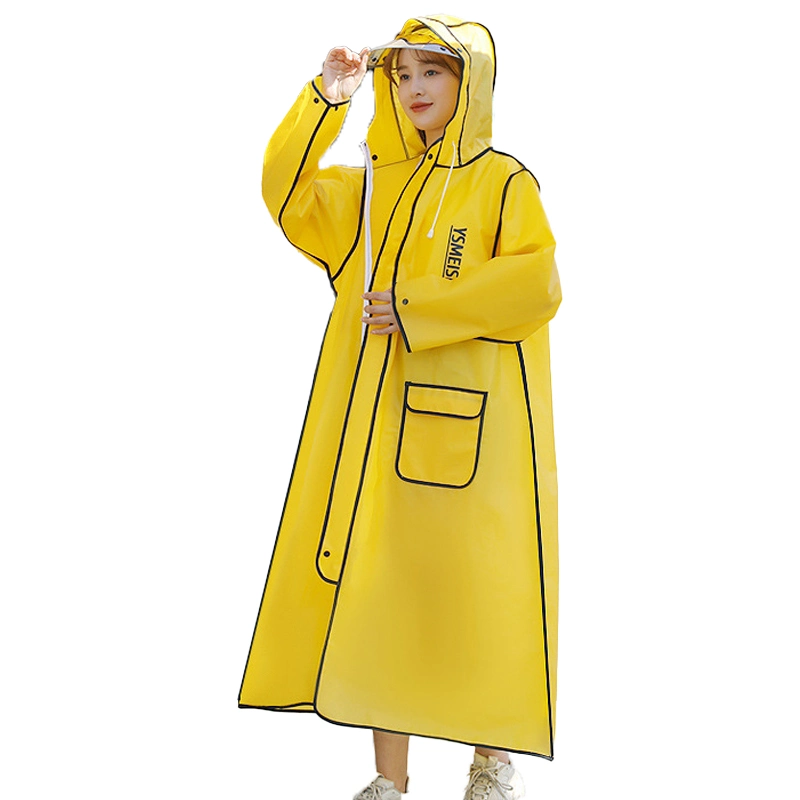 Factory Supply Waterproof Long Raincoat Rain Poncho EVA Adult Reusable Raincoat Customized