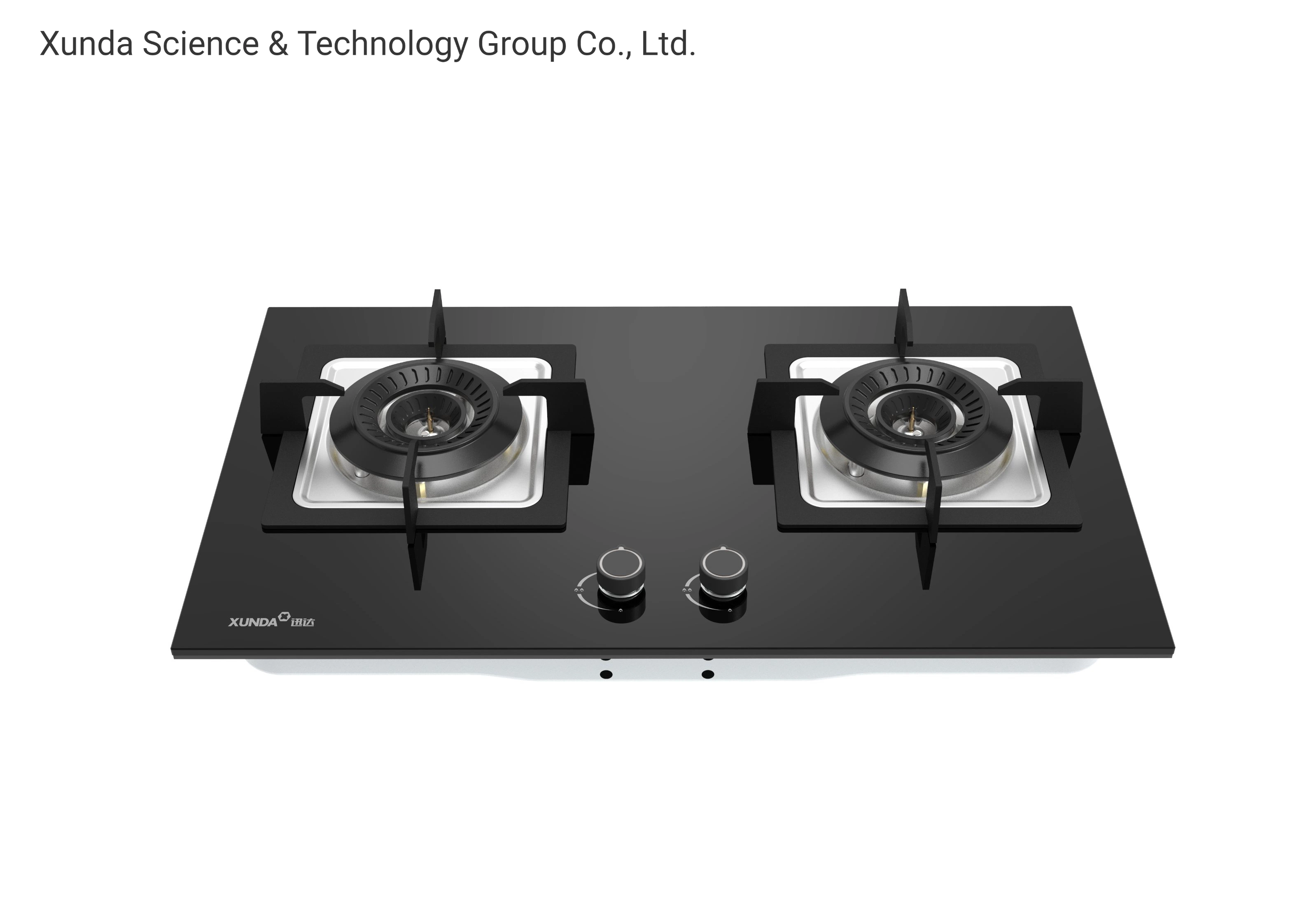 Xunda High Standard 2 Burner Inner بنيت في Gas Hob موقد طهو بالزجاج المقسّى