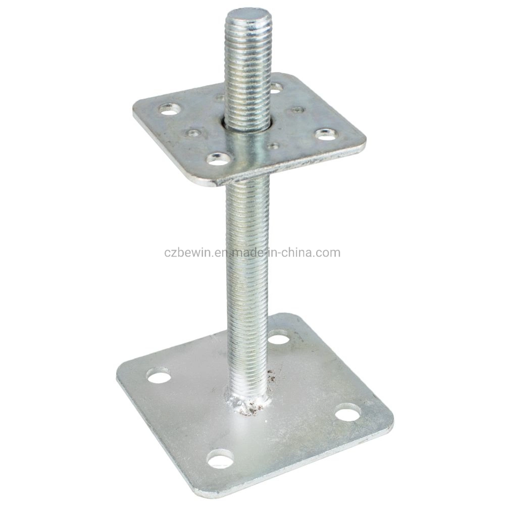 Adjustable Height 200-330mm Steel Galvanized Post Anchor Pillar Base