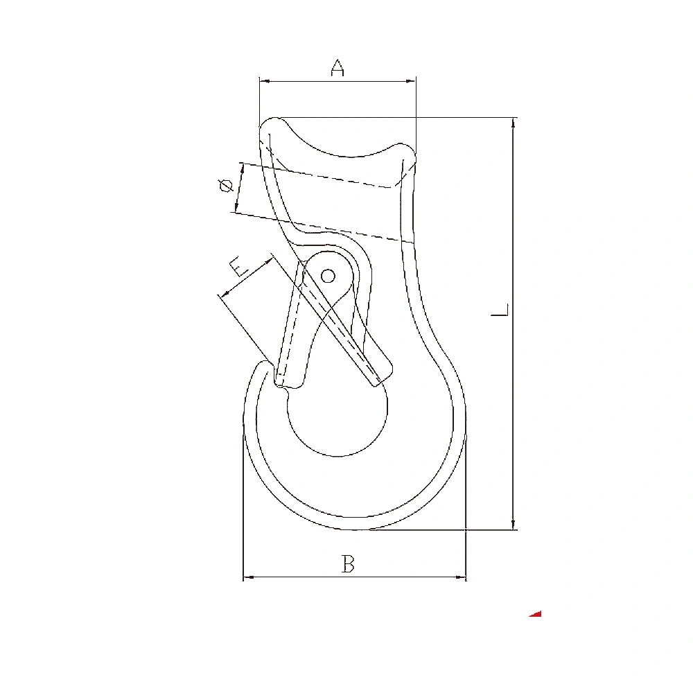 G80 Hardware Rigging Super deslizante de aleación de acero forjado ojo gancho estrangulador