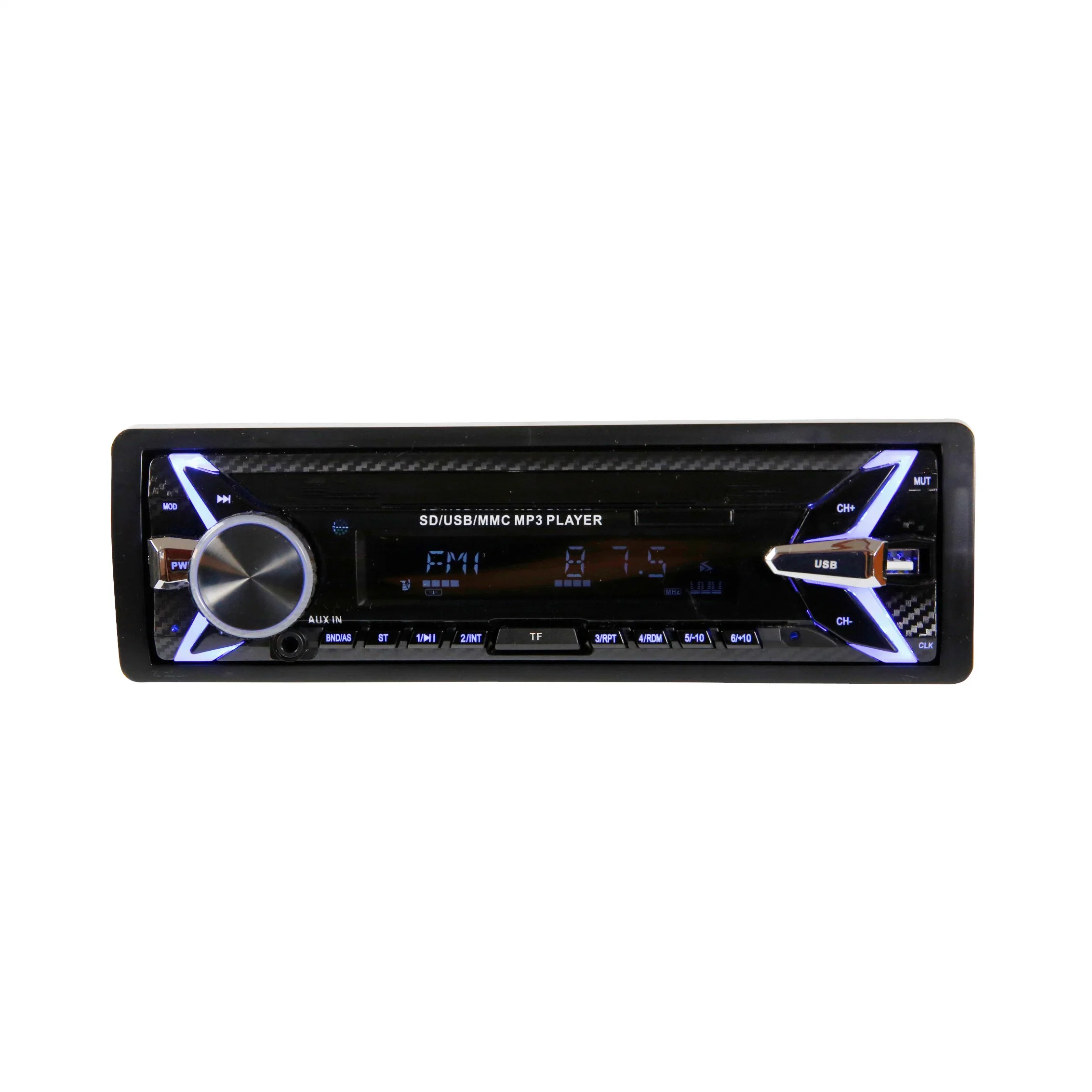 1DIN radio de coche compatible con USB/SD/TF IC 7388LCD Aux in Bt coche reproductor de MP3