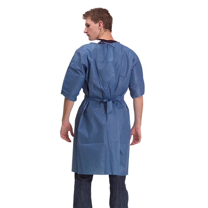 Surgical Coverall Hospital Lab Coat Work Wear Disposable Waterproof CPE Gown Isolation Gown