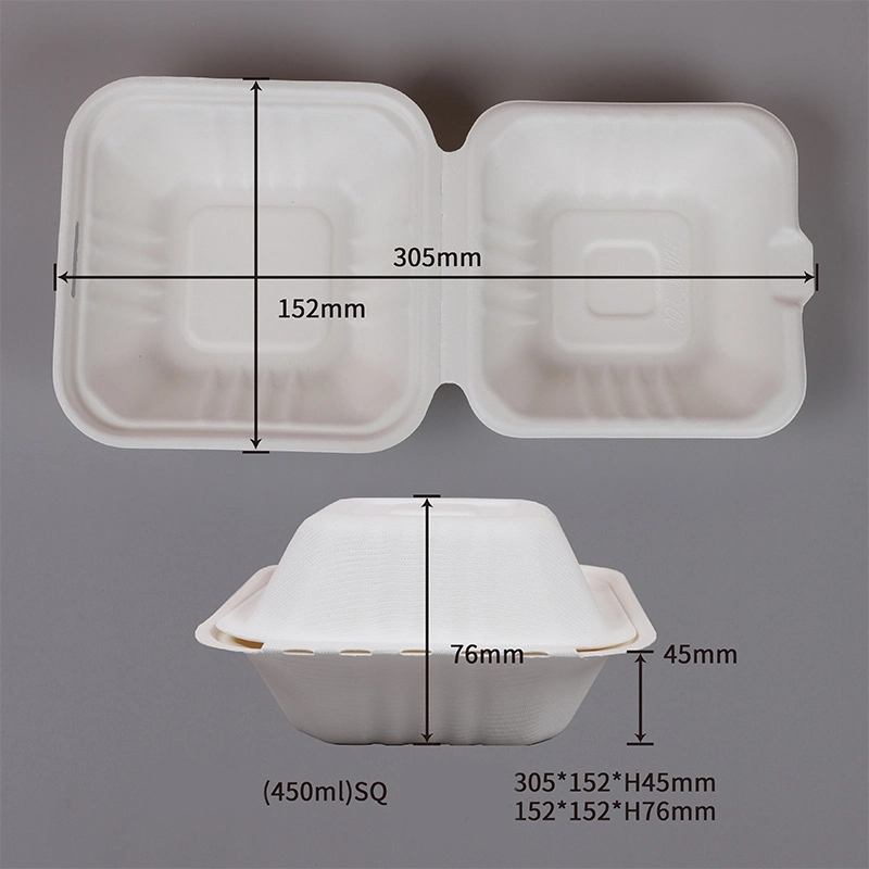 100% Sugarcane Bagasse Tableware Disposable Biodegradable Food Box Serving Bowl Soup Plate