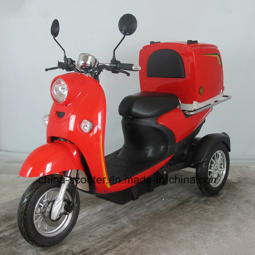 Fashionable Three Wheel Electric Tricycle Scooter, Electric Delivery Fast Food Scooter with Bigger Rear Trunk