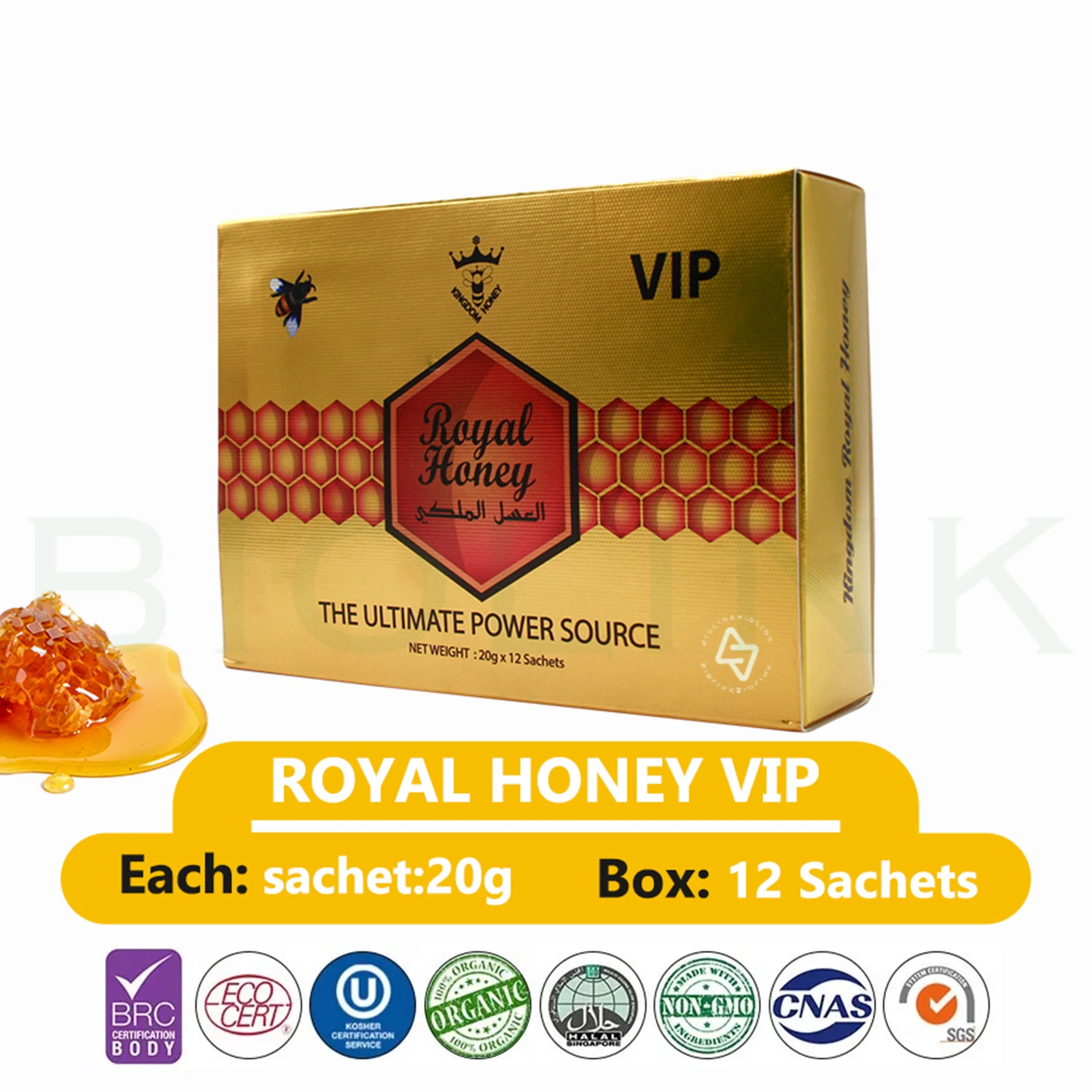 EE.UU. CA Shipping Guarnteed Royal Honey VIP Stamina Fitness 12 Sobres-20gram