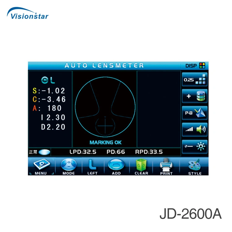 China Low Price Optical Lensometer Optometrie Ausrüstung Digital Lens Meter Automatisches Fokimeter Auto Lensmeter