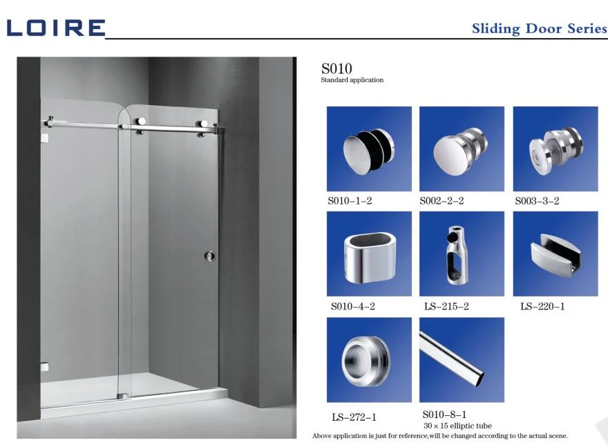 Wholesale SS304 Elliptic Tube Sliding Glass Shower Door Hardware System for Barn Shower Enclosure (S010)