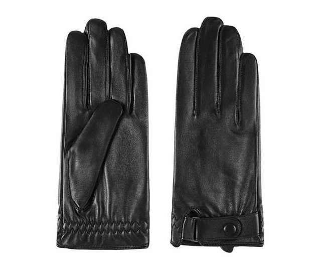 Black PU Leather Cool Fashion Man Women Adults Outdoor Sporting Wholesale/Supplier Custom Riding Motorcycle Thick Warm Winter Ski Snow Gloves with Velvet Fleece Lining