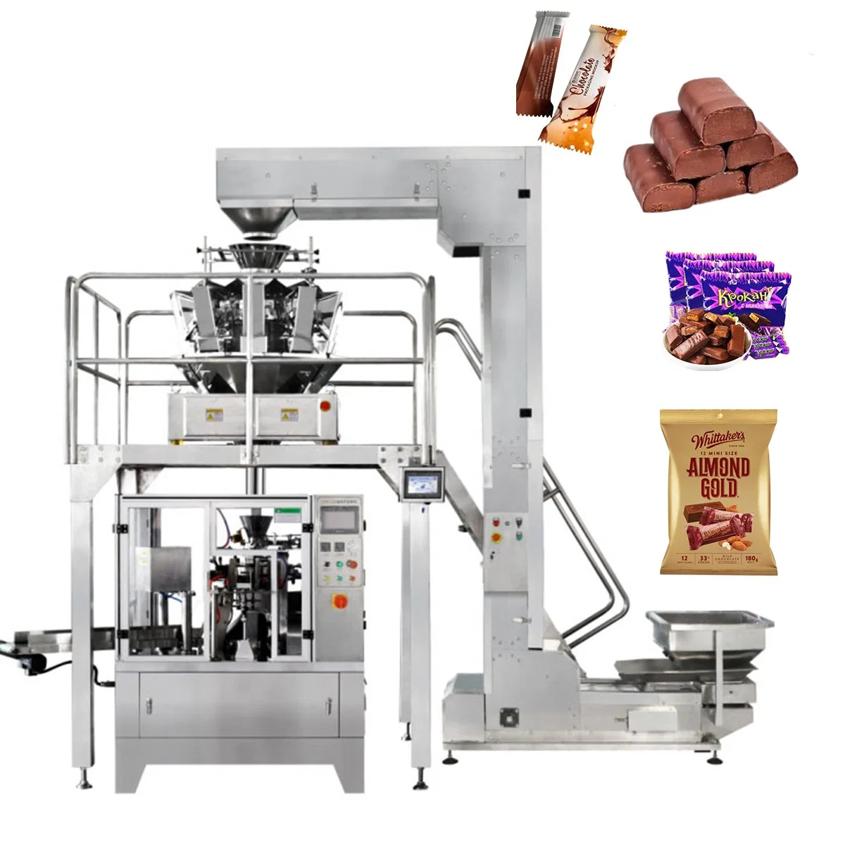 Schokoladen-Bars Brocken Snacks Stand Up Taschen Flat Bags Reißverschluss Multifunktionale Doypack-Verpackungssysteme
