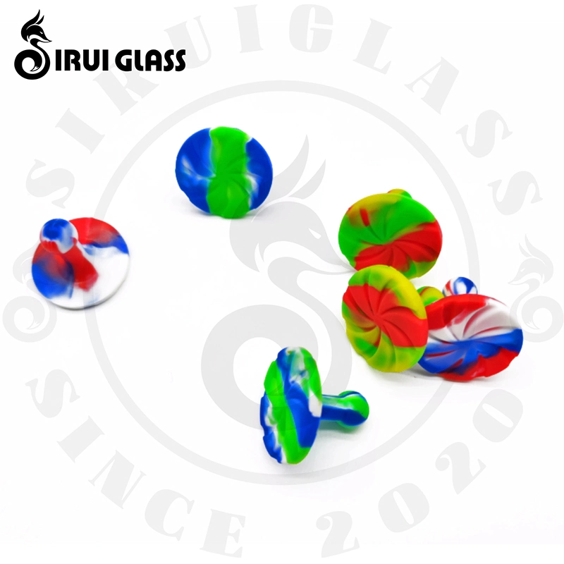 Sirui 1.5inches Silicone Carb Cab UFO Glass Smoking Water Pipe Air Flow Internal Spinning Ball Carb Cap Flower Oil DAB Tool Smoking Spinner Top Carb Cap