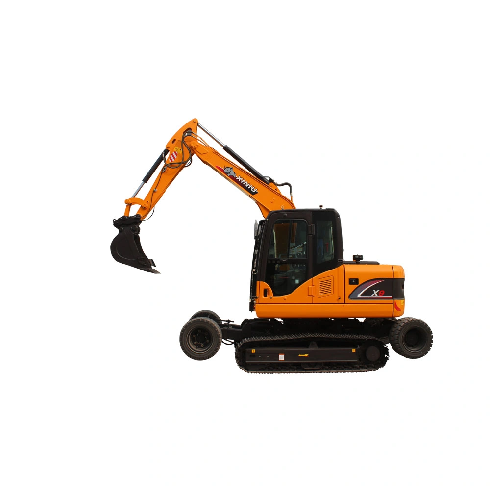 Rhinoceros Wheel-Crawler Excavator X9 with Breaker, Gripper, Auger