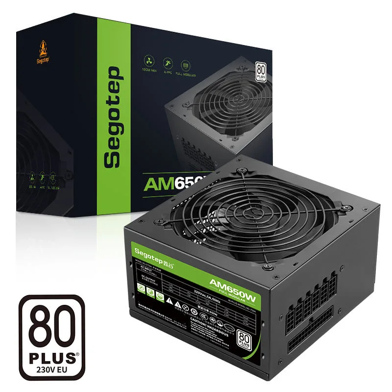 Fonte de alimentação de 12V DC para jogos de desktop modular Segotep certificação 80plus