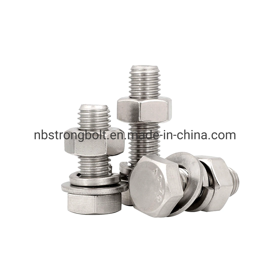 Stainless Steel Bolt with Washer and Nut Combination DIN931 DIN933 Bolt