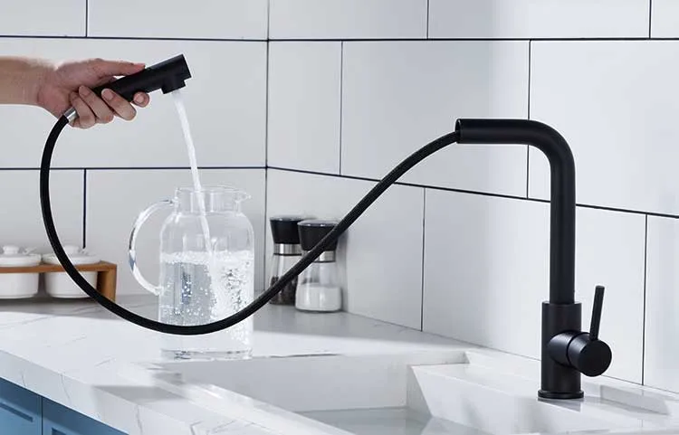 Classical Desing Modern Fashion Matt Black Pull out Kitchen Faucet