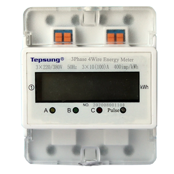 3phase 4wire Digital DIN Rail Electric Electric Energy Meter with LCD Display