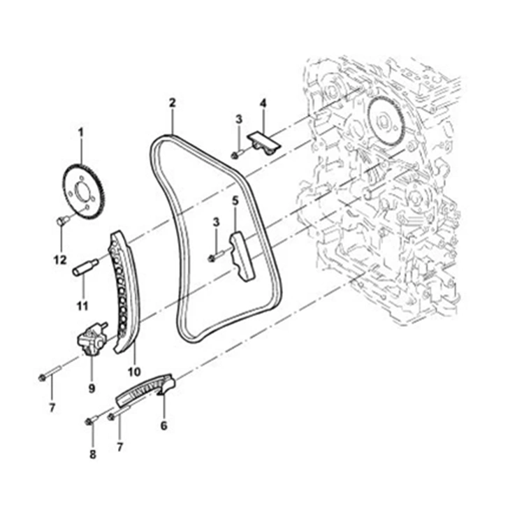 Kit de chaîne de distribution de pièces de voiture automatique pour Jmc Transit V348 Ranger Bk3q-6268-AA Bk3q-6268AA 1704089.