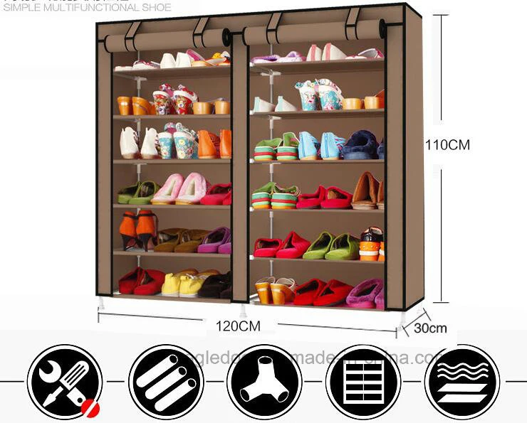 Armario de zapatos Zapatos de gran capacidad de almacenamiento en estanterías Muebles de hogar bricolaje Zapata portátil simple Rack (FS-11) 2018