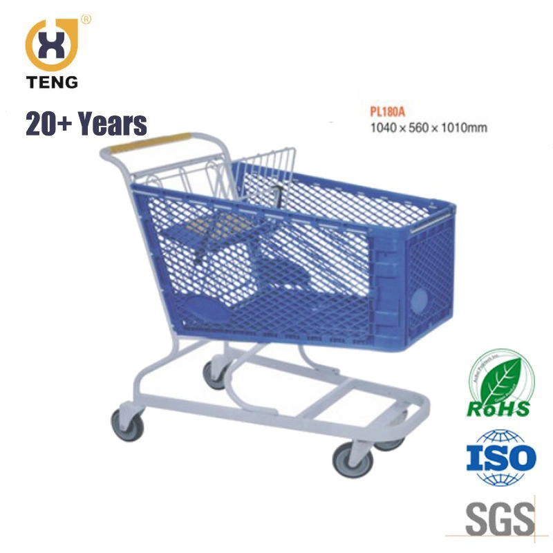 Popular Supermarket Plastic Shopping Cart