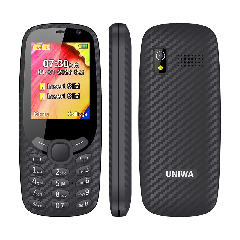 Uniwa K2408 2.4 Inch Whatsapp WiFi GPS 4G LTE 1900mAh Big Battery Keypad Feature Telefon Kaios Mobile Phone Support WiFi and GPS