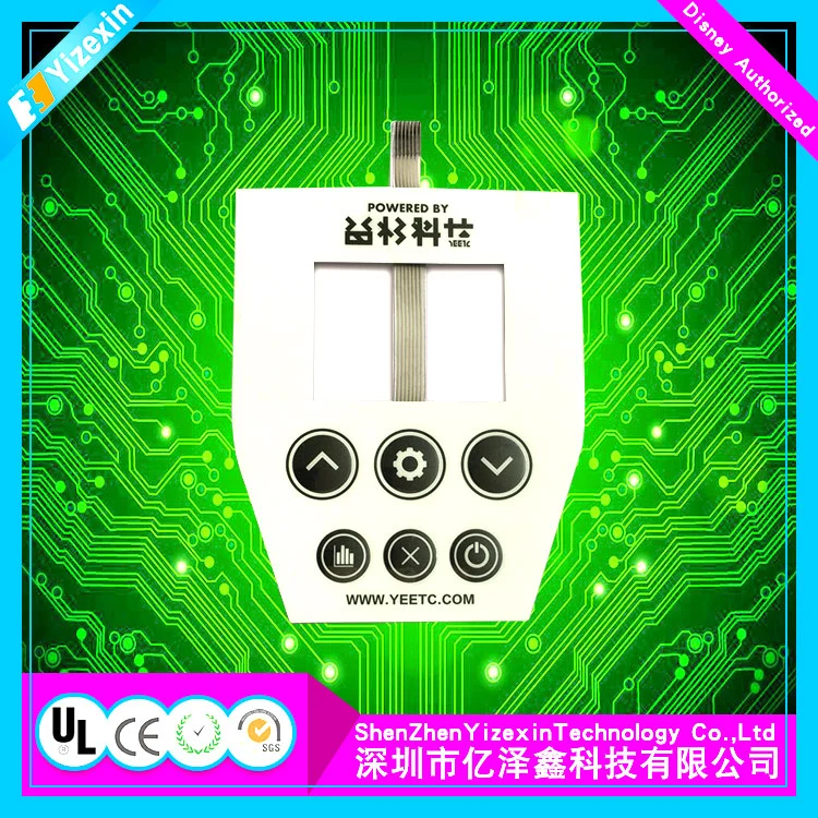 Industrial Control Membrane Switch with LED Light