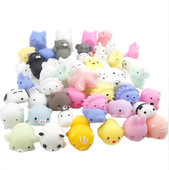 Christmas Kids Gift Squishy Mini Small Toy Cute Animal Fidget Toy Soft TPR Squeeze Mochi Squishy for Stress Relief