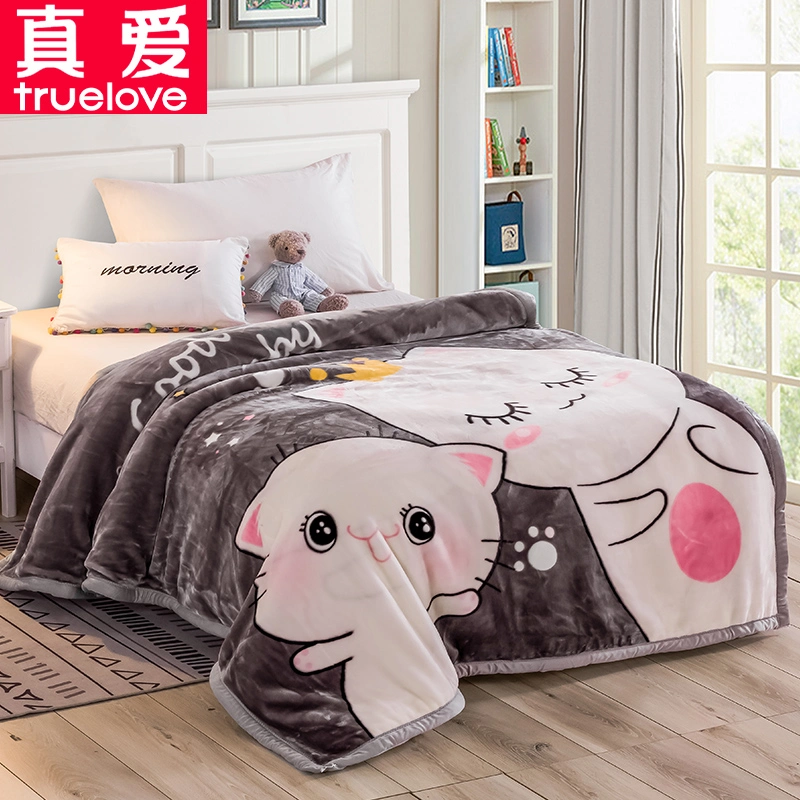 Kunstfell Raschel Cloud Decke Samt flauschig Home Bettwäsche Nerz Decke Bett-Set Tröster Nerz Steppdecke mit Kissen Shams, Ultra Soft warm und langlebig Decke