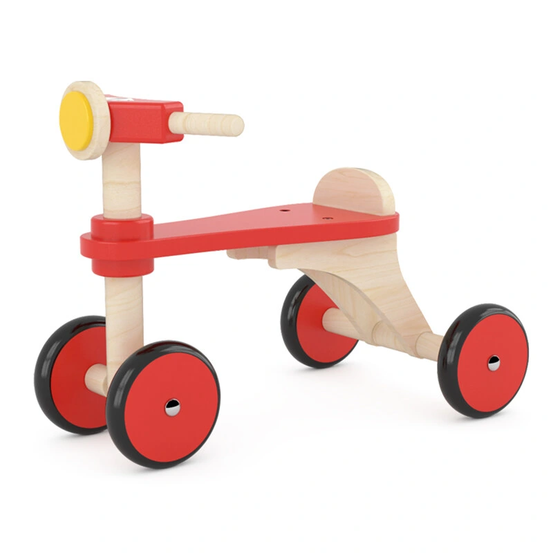 Wooden Ride-on Car Four-Wheeled with Scooter Children's Walker Balance Toys