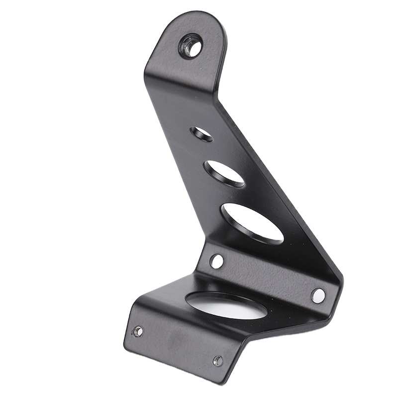 Custom Sheet Metal Mounting Brackets Black Powder Coating OEM Stamping Bending Forming Service