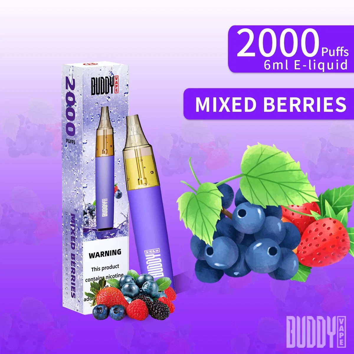 Buddy VAPE 6ml 2000 Puffs lápiz electrónico desechable Ecigarrillo VAPE Nuevo producto del dispositivo