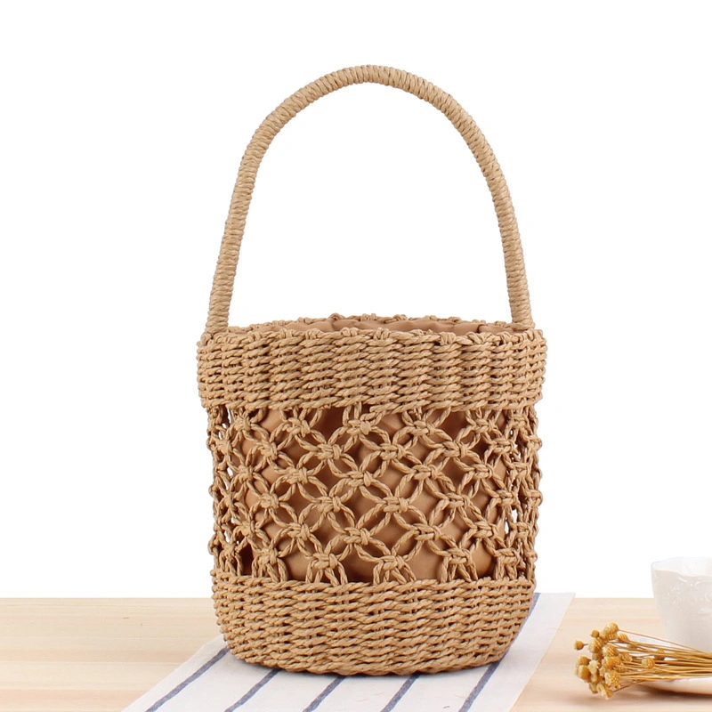 Summer Straw Shoulder Bag Straw Small Clutch Crossbody Bags for Women Beach Wallet Purse Handmade Bucket
