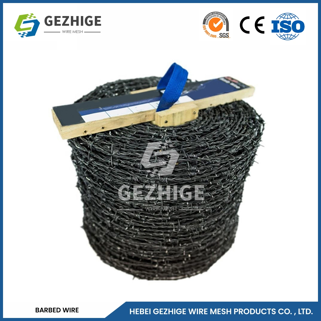 Gezhige 200m Barbed Wire Manufacturers 21mm Bard Width Single Loop Razor Barbed Wire China 10.4569 Thorn Distance 12X12 Gauge Barbed Wire