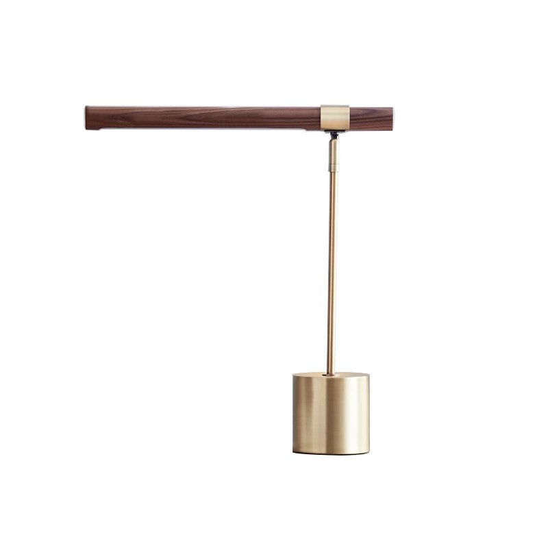 Lampe de bureau design en bois avec personnalité créative, style minimaliste moderne, lampe de table nordique post-moderne pour étude, hôtel ou table de chevet.