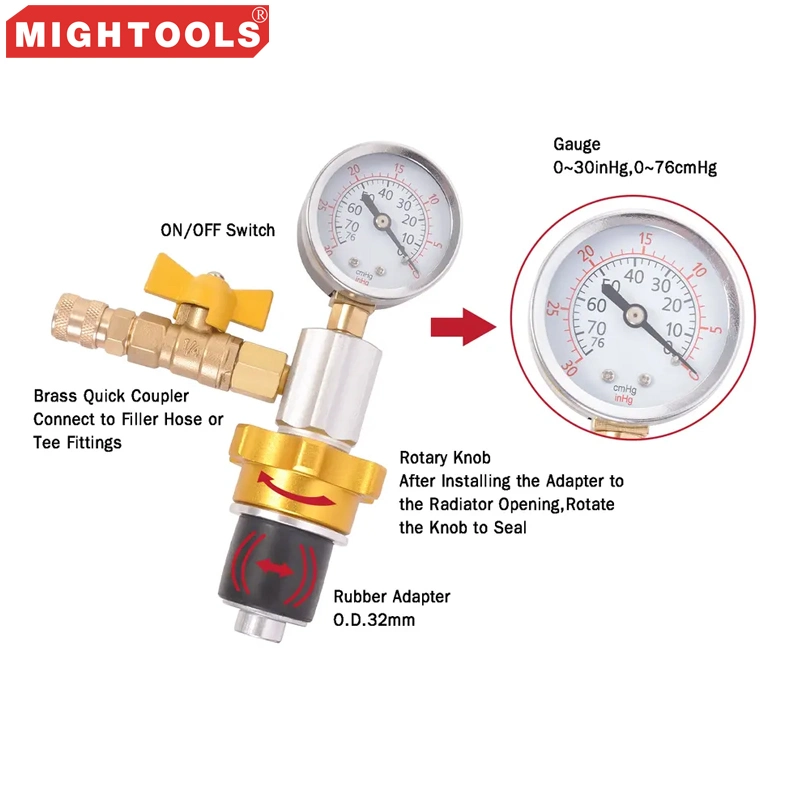 Cooling System Vacuum Purge Radiator Coolant Refill Tool Kit