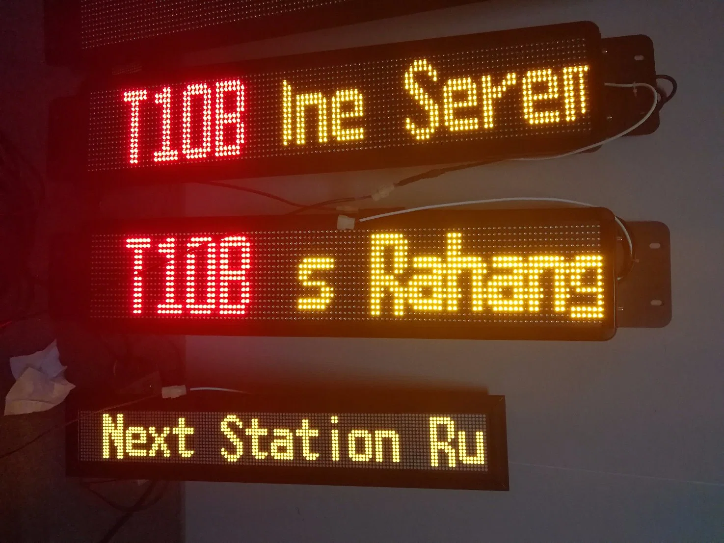 Bus Scrolling Display Amber Programmable LED Moving Text Sign