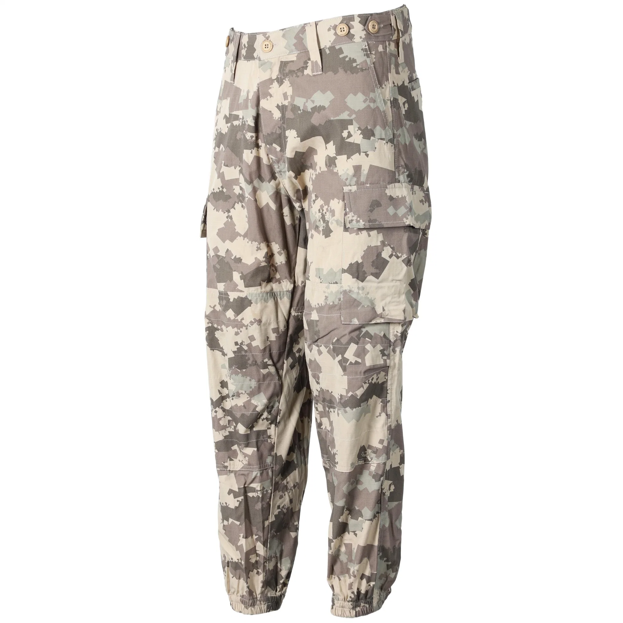 Mens Estilo militar táctico Poli / Algodão Rip-Stop Uniforme Bdu calça de Carga