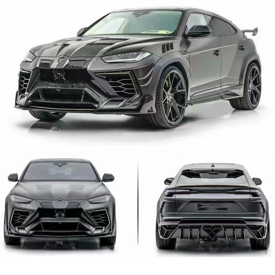 Dry Forged Carbon Fiber Front Bumper Lip Rear Lamborghini Urus Mansory Body Kit