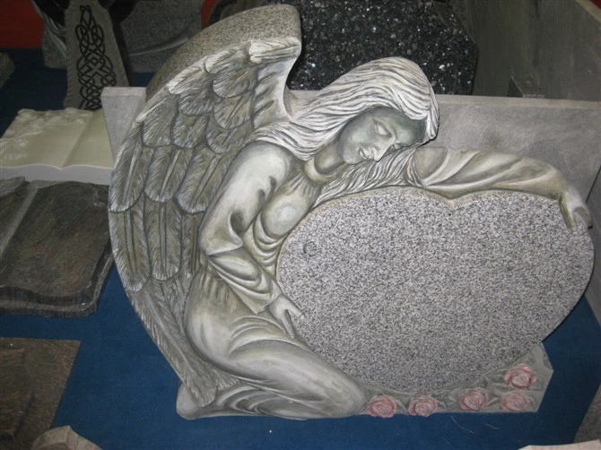 Angel Wings Headstone Natural Granite Tombstone American Style