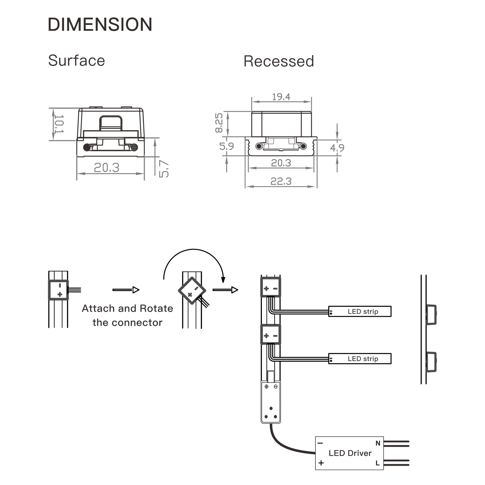 Lighting Plug Socket Track Accessories System Goods Shelves Lights Power LED Panel Track