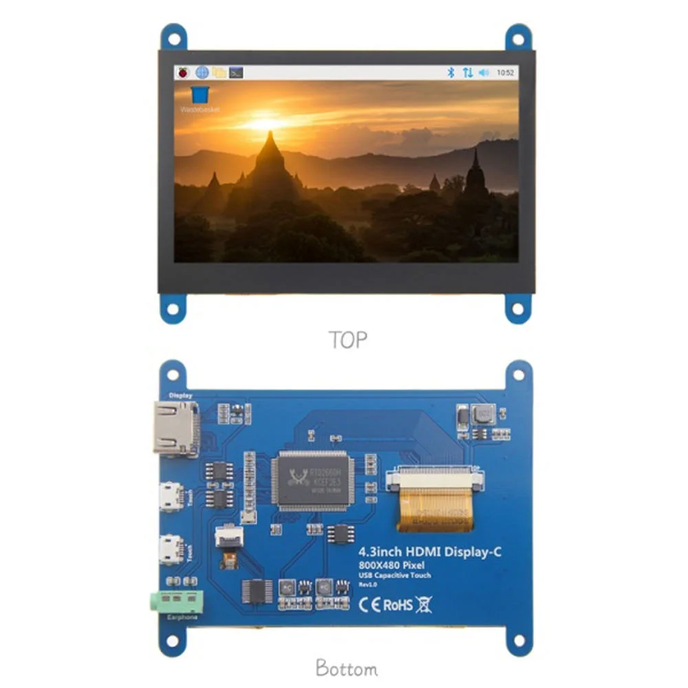 4.3 pouces Module d'affichage LCD HDMI 800*480 Module d'écran pour Raspbian Pi