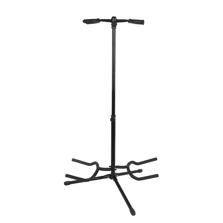 Doble de alta calidad de guitarra portátil Vertical Stand Stand guitarra negra