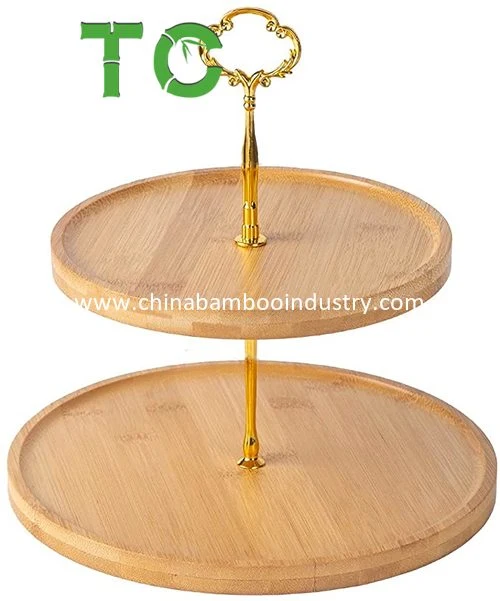 Factory Price Bamboo Cake Stand Serving Tray Table Centerpiece Display Stand