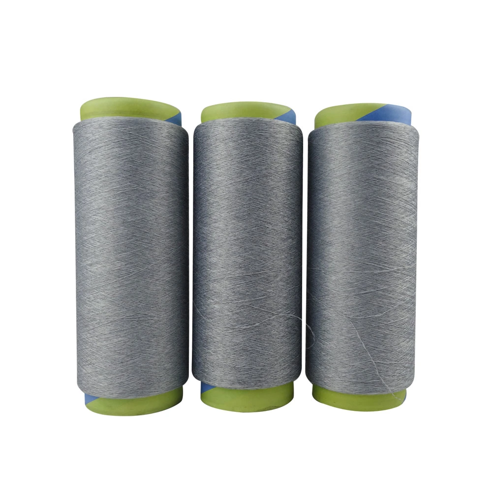 100d Heather Grey Polyester Melange Yarn for Weaving