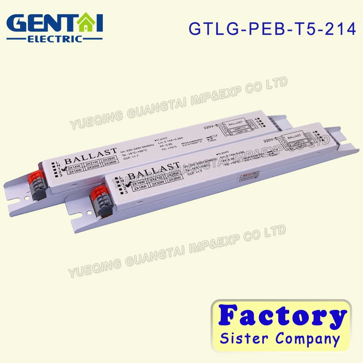 Quality Supplier 2*14W Electronic Ballast for Germicidal Lamp Support Customization