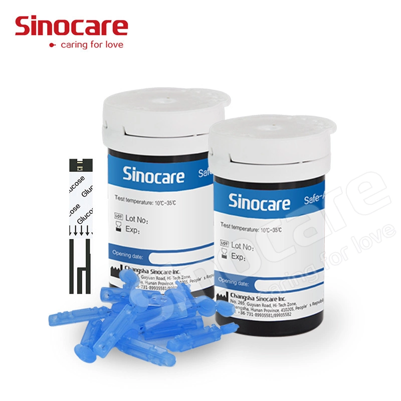 Medidor de glucosa en sangre Sinocare fácil utilizar Digital Gdh Medidor de glucosa en sangre glucómetro Venta Auto Power OEM instrumento tiempo de batería de la clase de plástico