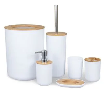 Bamboo Washroom Bathroom Set 6 PCS Toilet Decor Luxury Bathroom Hardware Accessories Set Style Resin Wholesale/Supplier Modern European